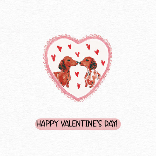 Dachshund Valentine Card
