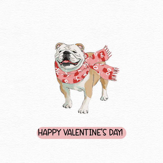 English Bulldog Valentine's Card