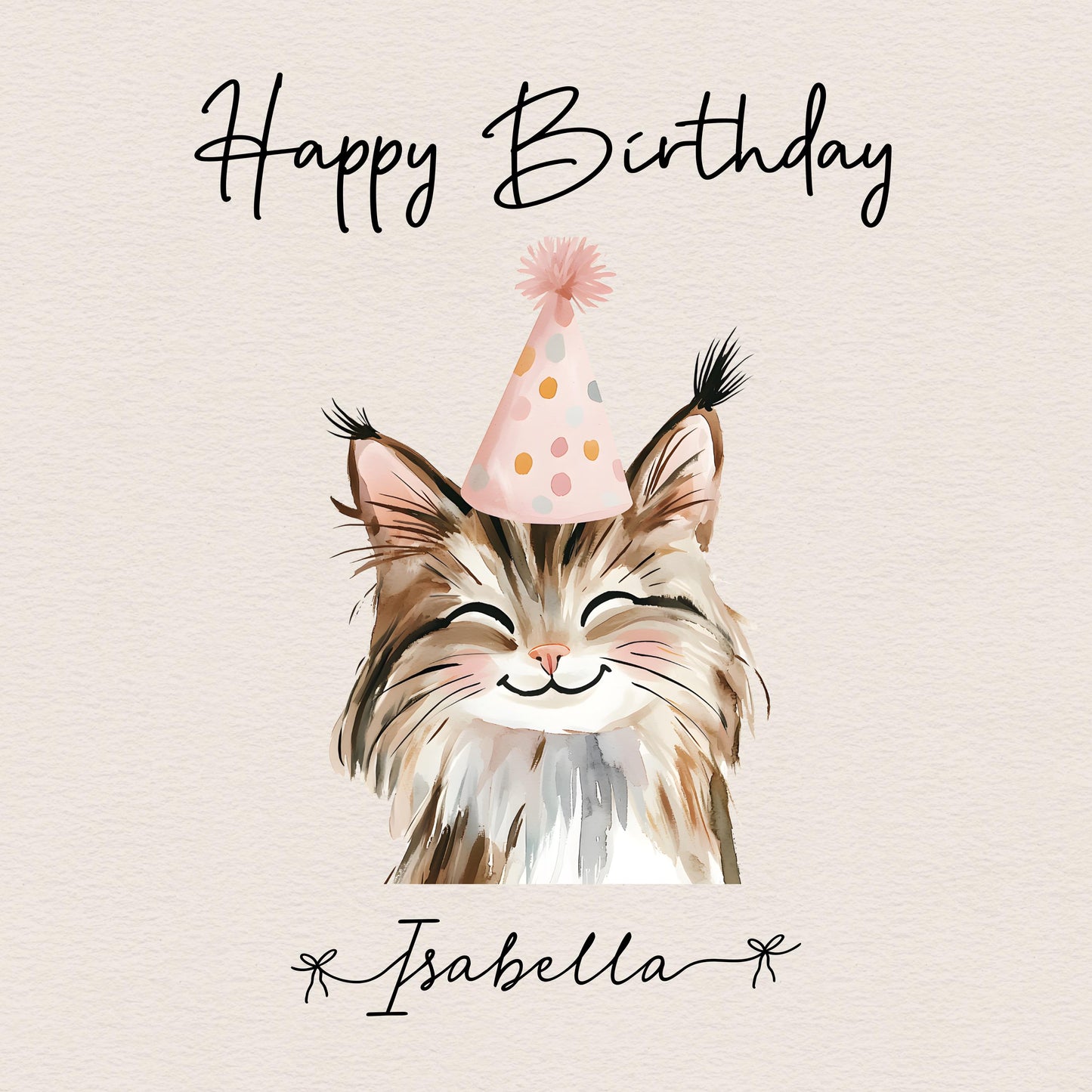 Personalised Cat Birthday Card