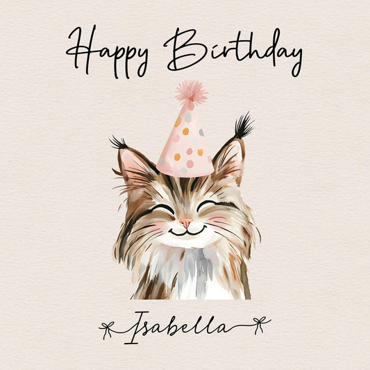 Personalised Cat Birthday Card