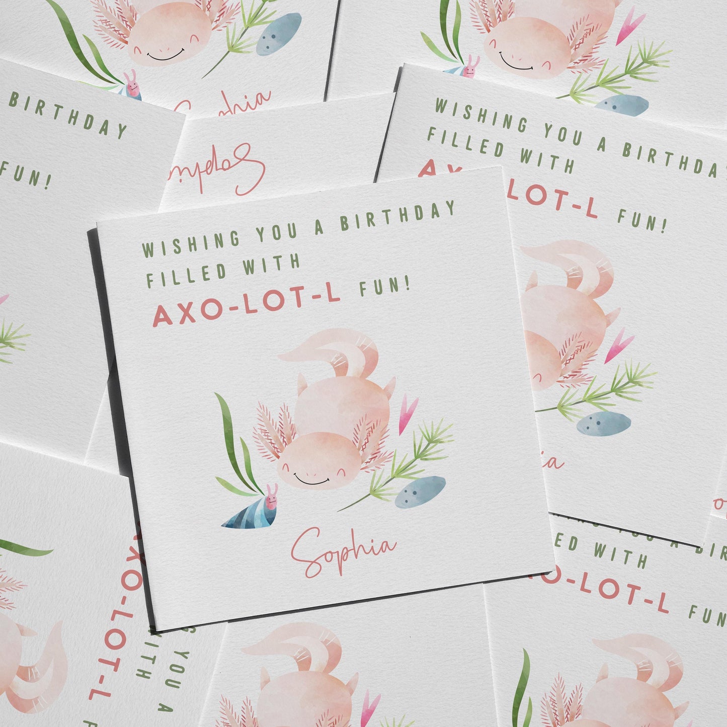 Axolotl Birthday Card