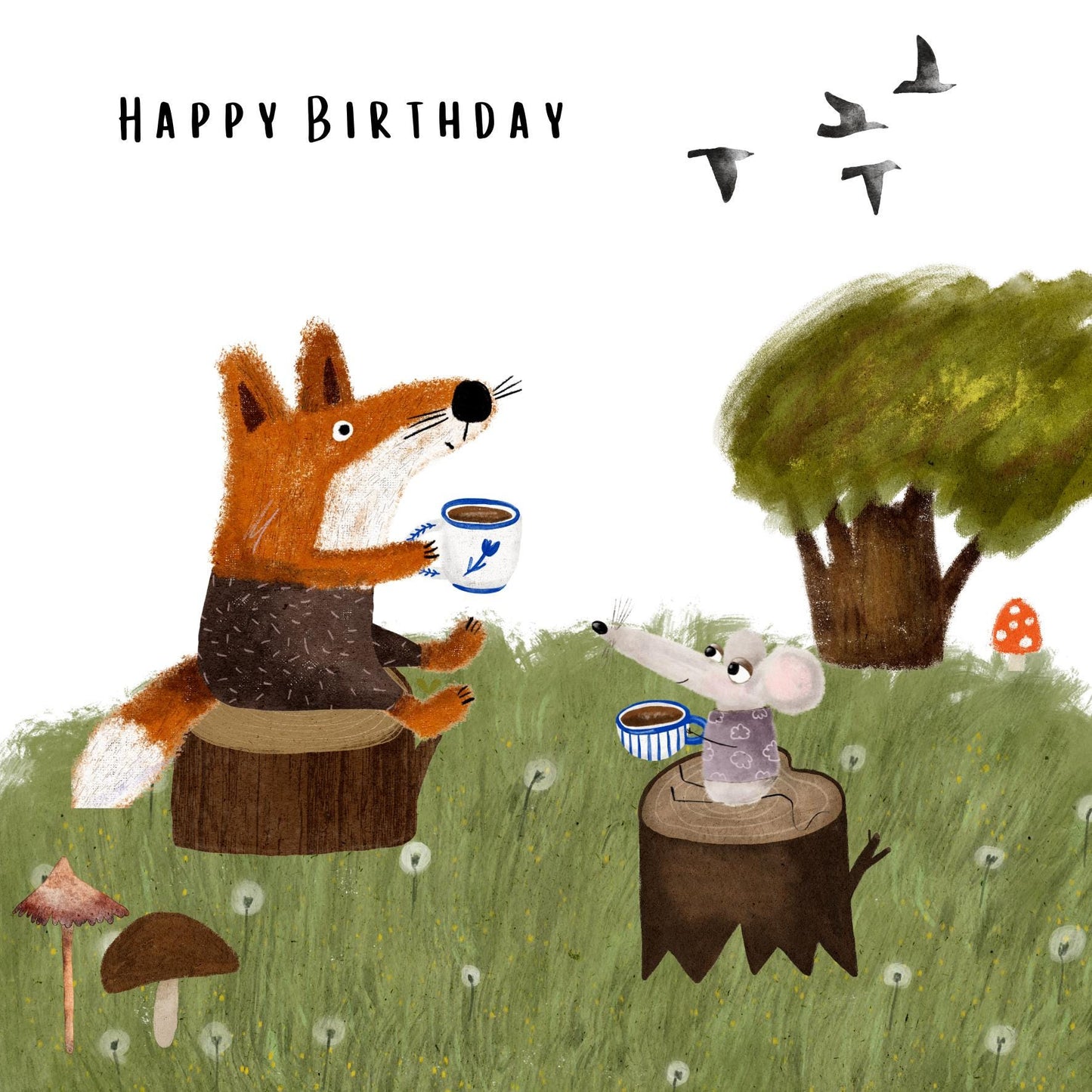 Woodland Fox & Mouse Birthday Card