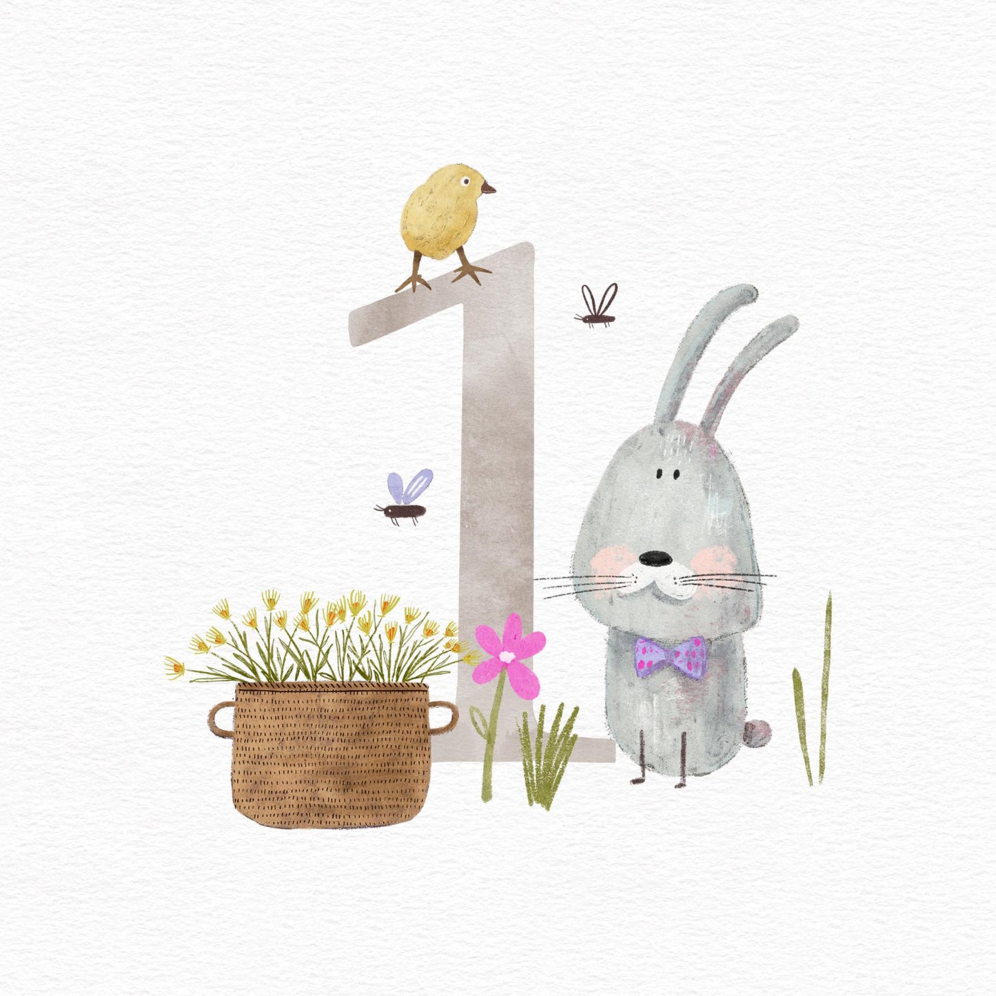 Woodland Rabbit 1st Birthday Card