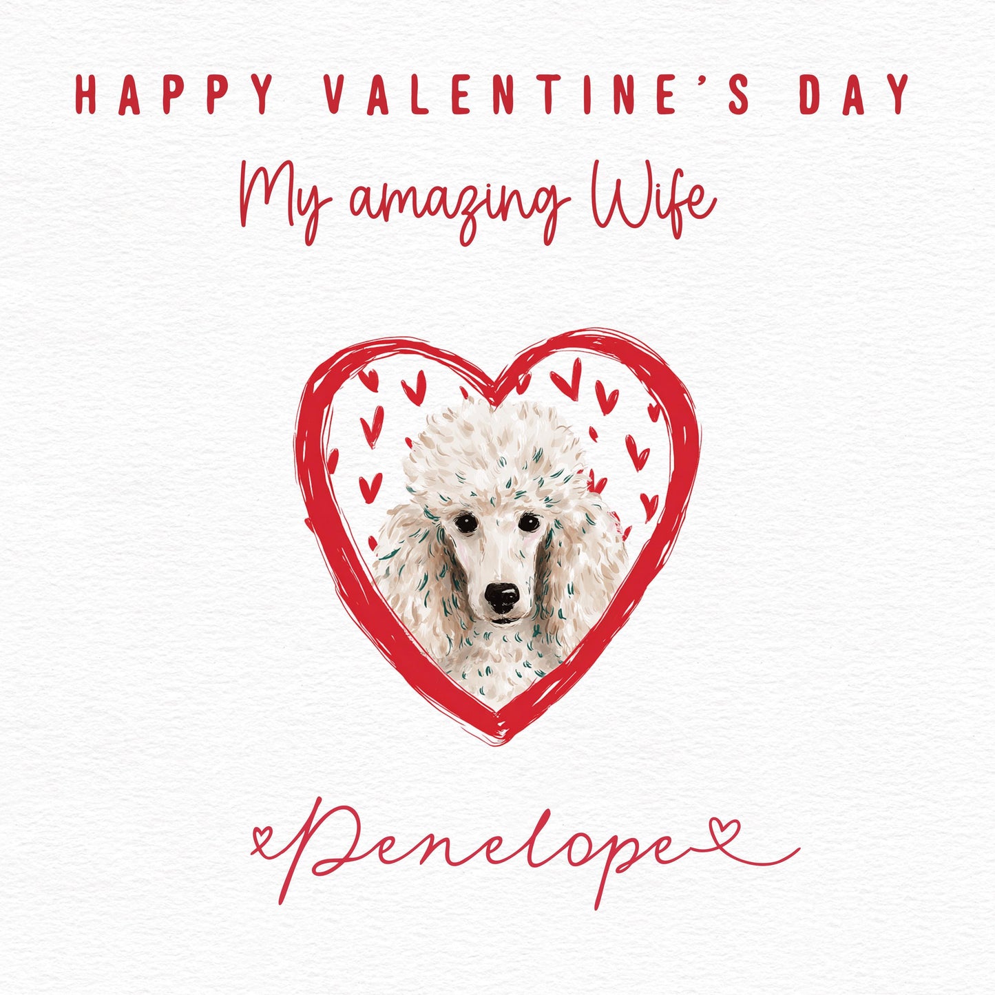 Personalised Poodle Valentine Card