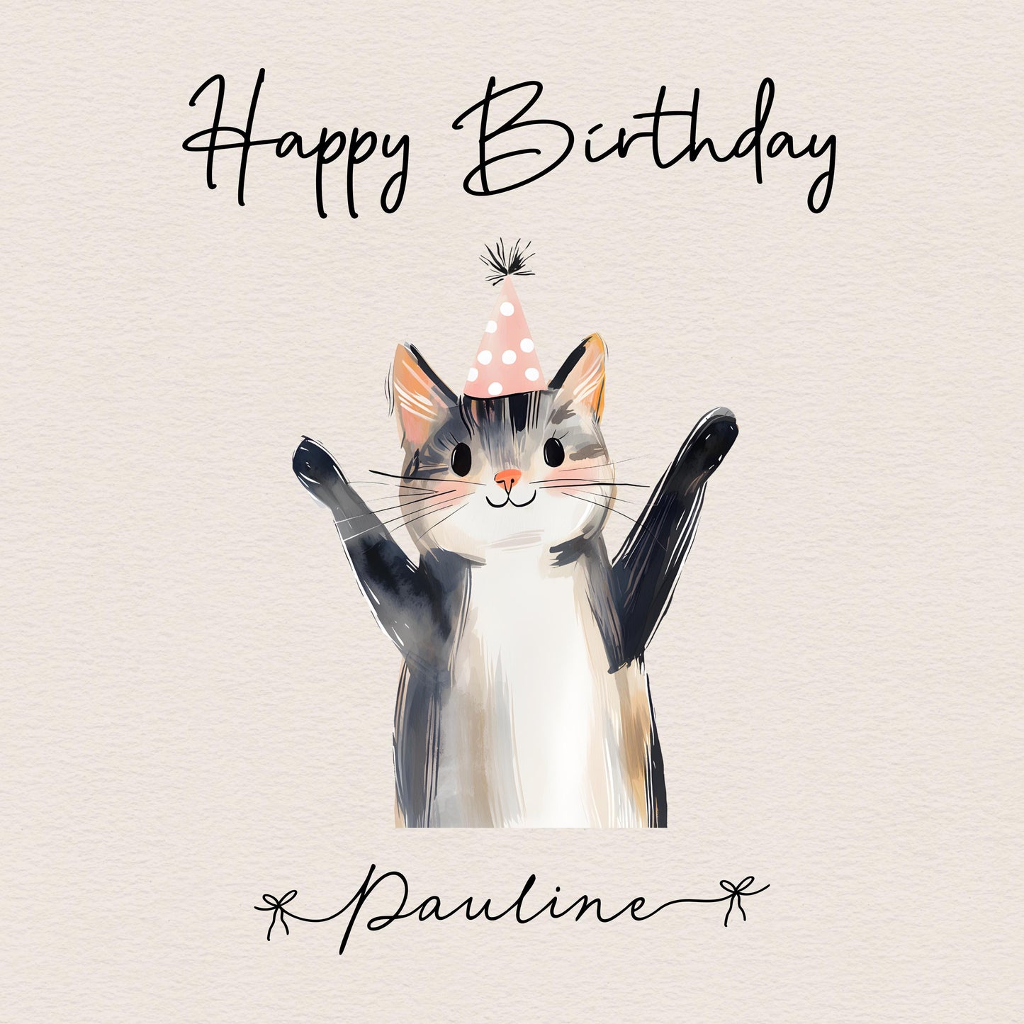 Personalised Cat Birthday Card