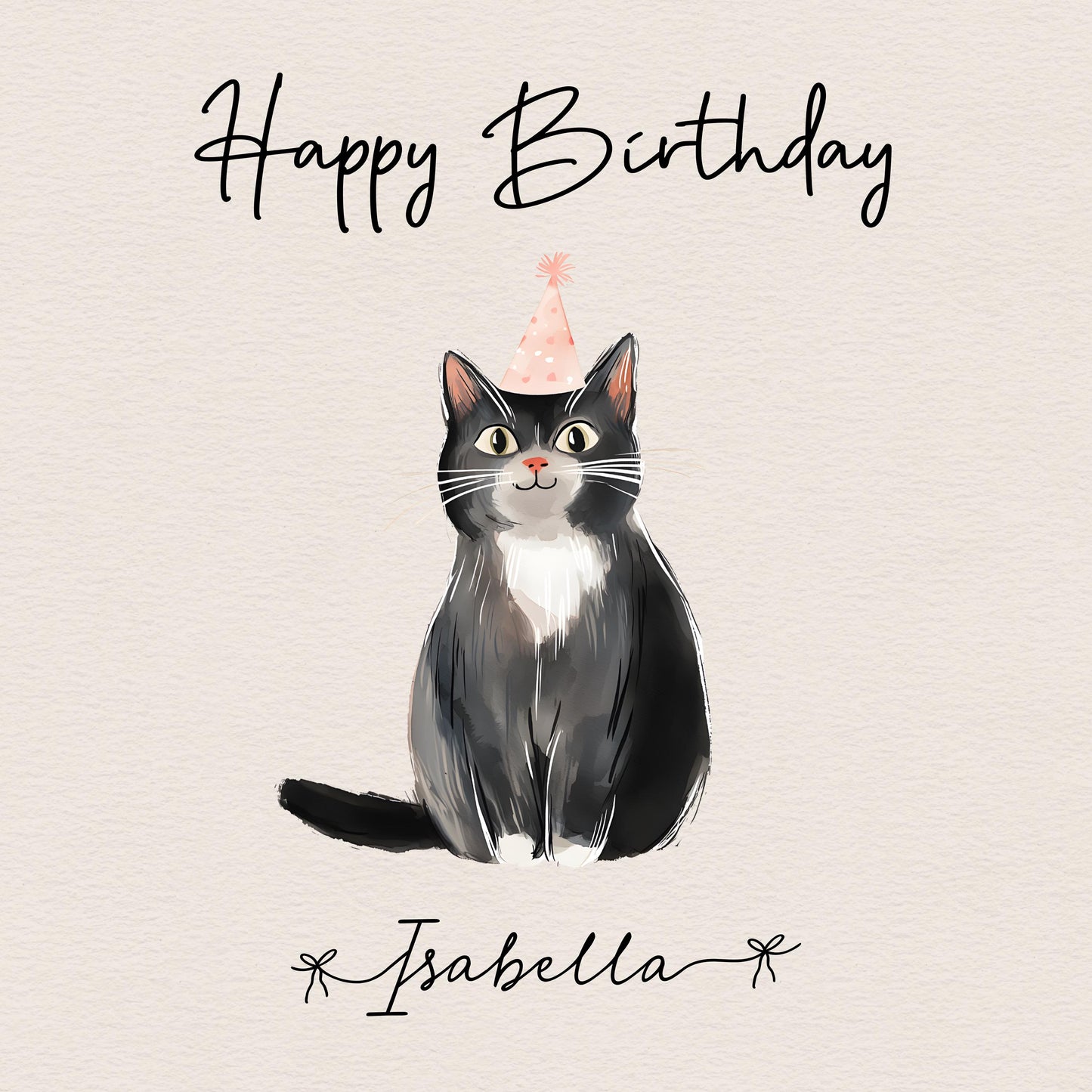 Personalised Cat Birthday Card