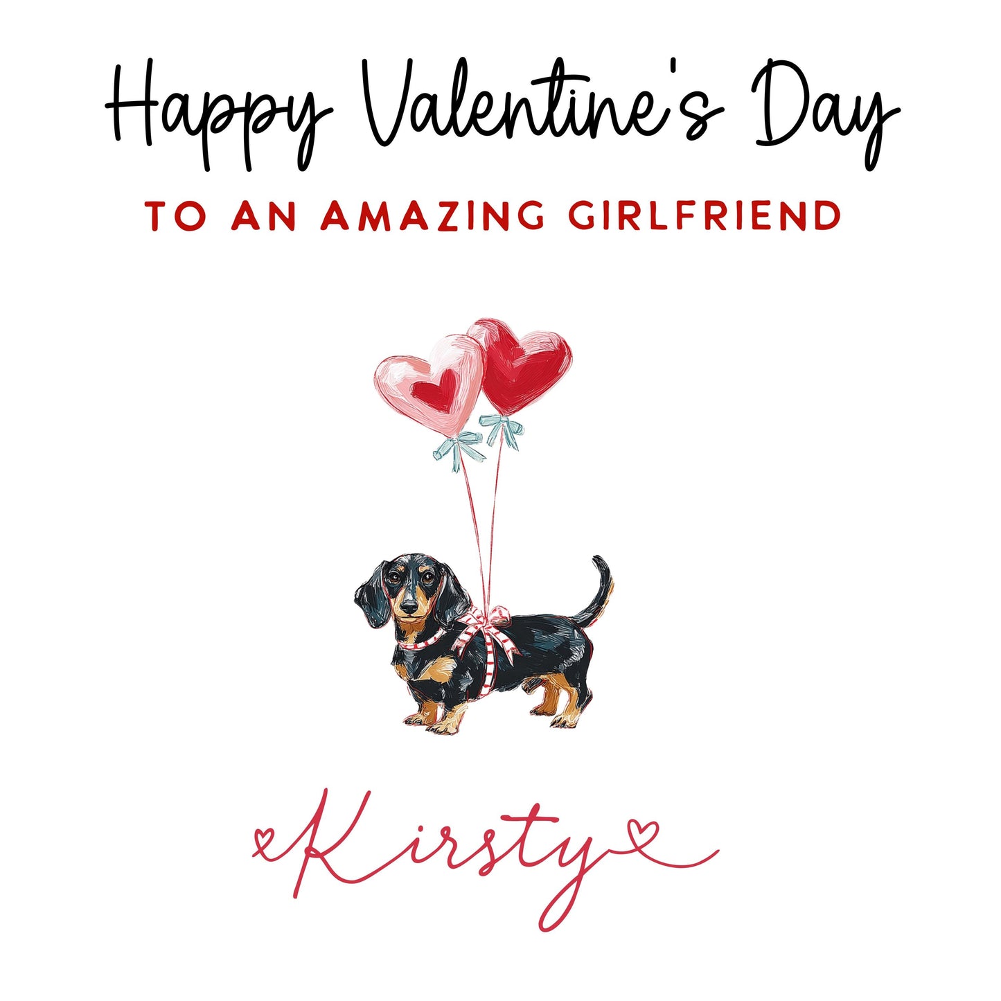 Dachshund Valentine Card