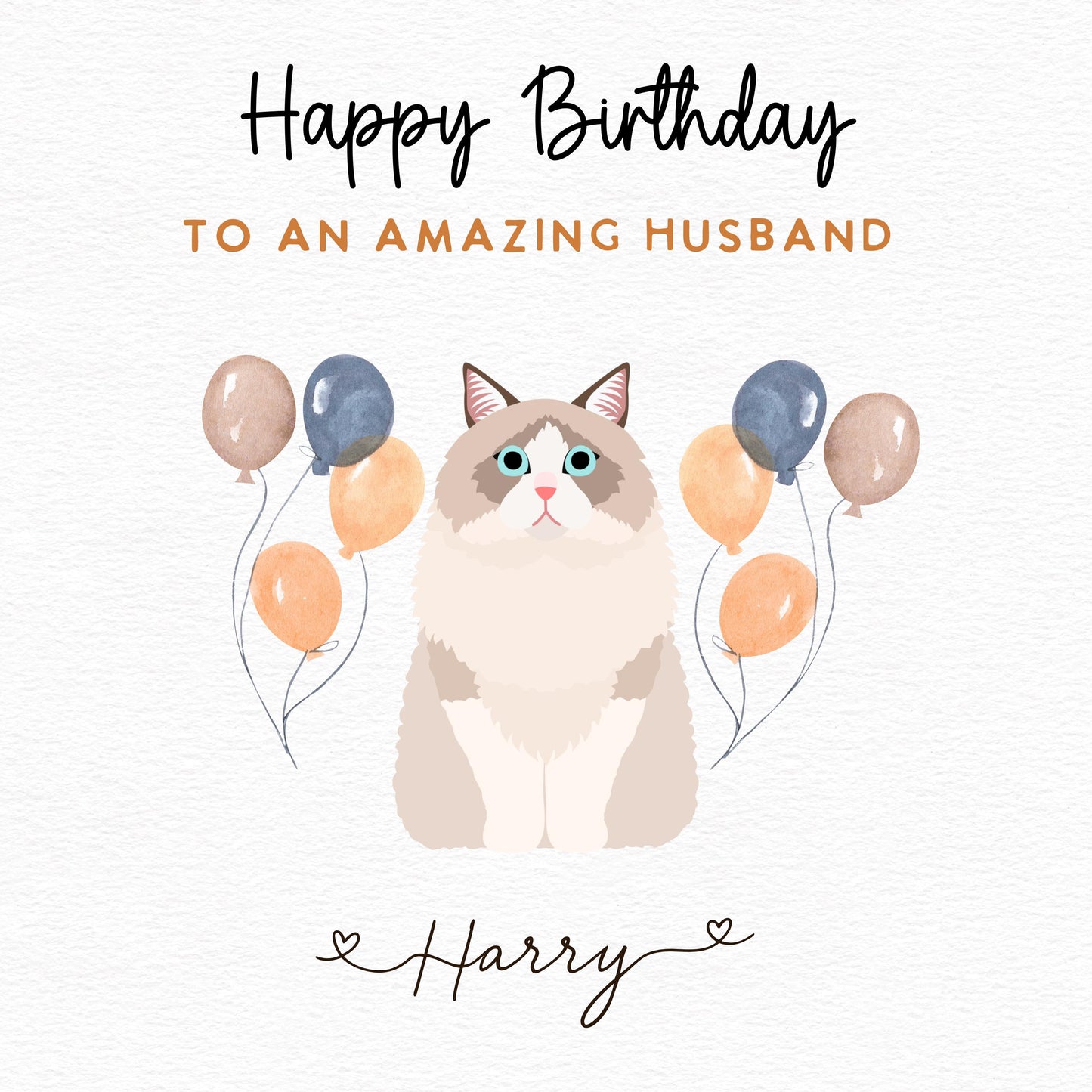 Ragdoll Cat Birthday Card