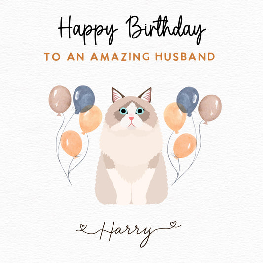 Ragdoll Cat Birthday Card