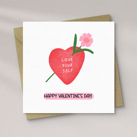 Love Yourself Valentine’s Day Card, Self‑Love Card.
