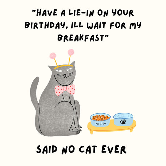 Birthday Cat Greeting Card - Space Boppers