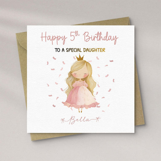 Personalised Princess Birthday Card