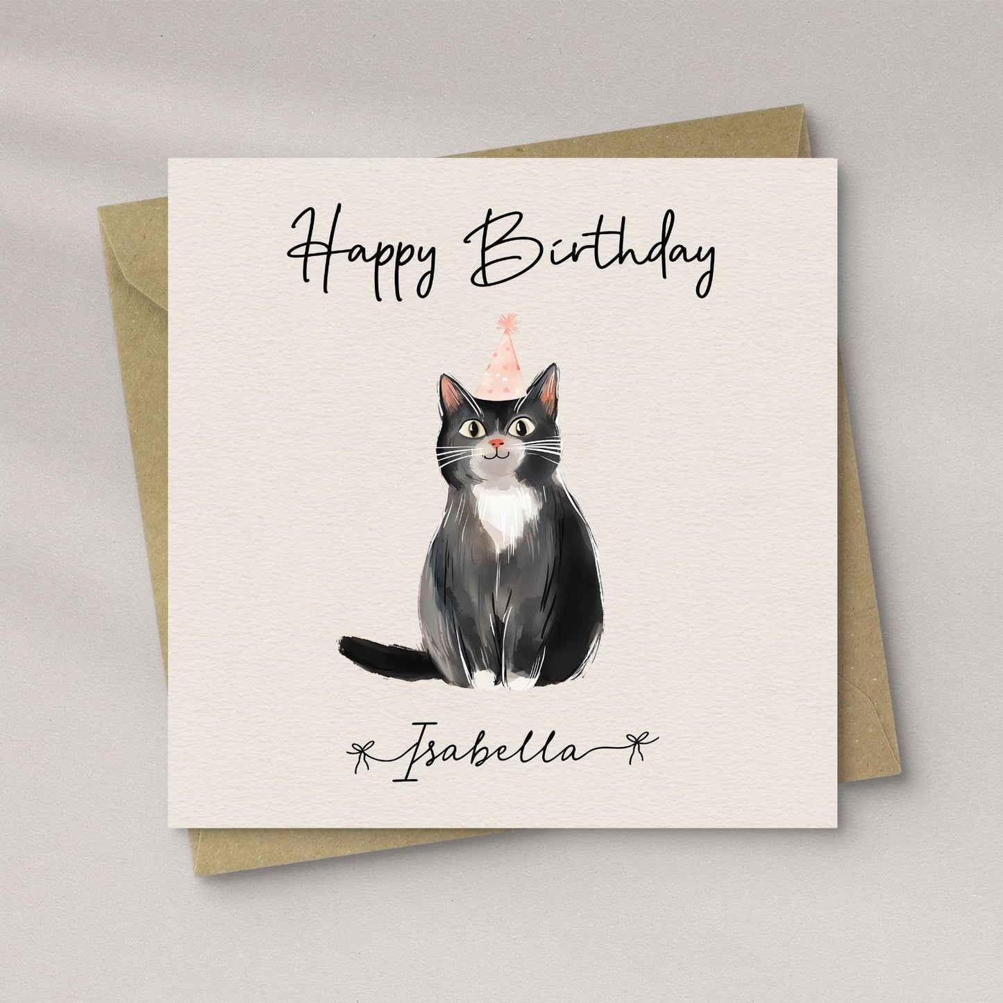 Personalised Cat Birthday Card