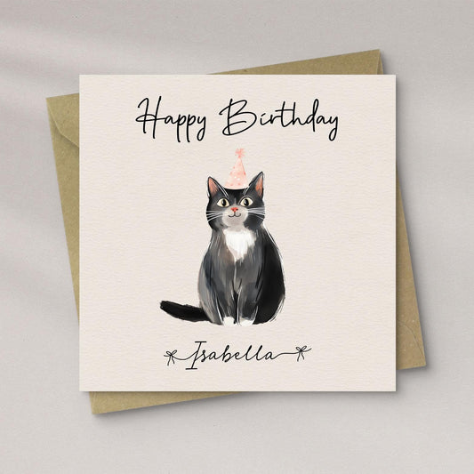 Personalised Cat Birthday Card