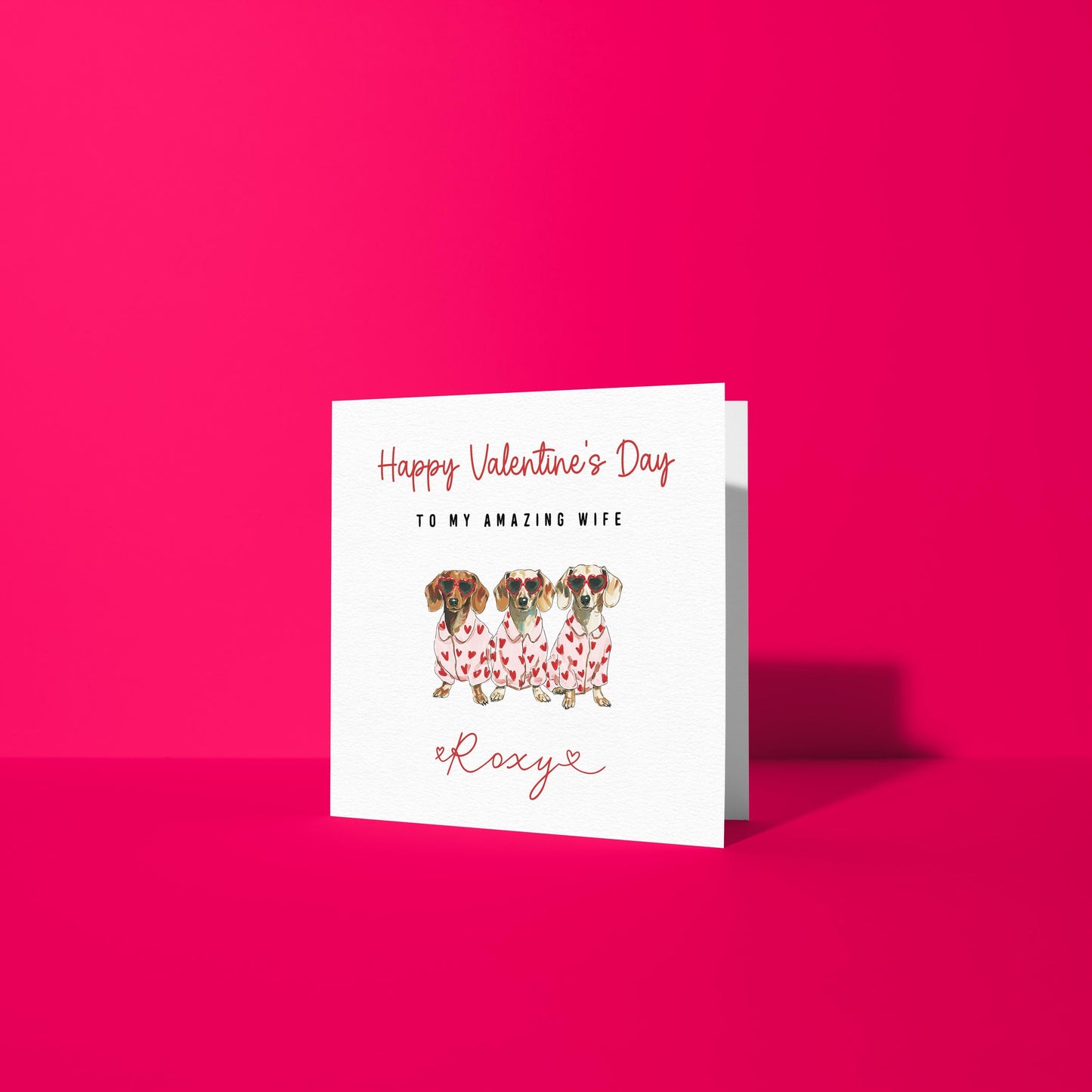 Personalised Dachshund Valentine Card