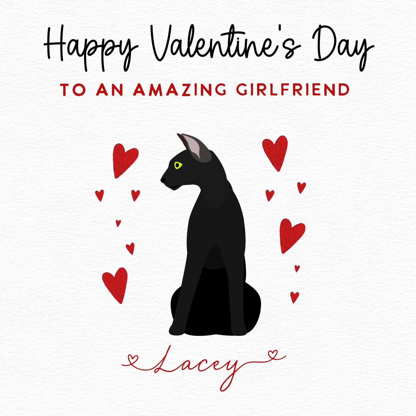 Personalised Oriental Shorthair Valentine’s Day Card