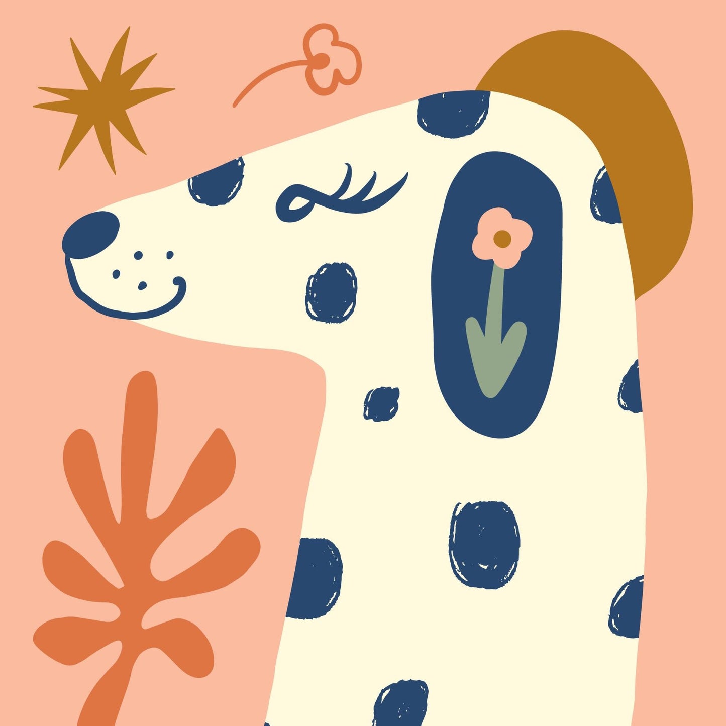 Spotted Dog Blank Greeting Card