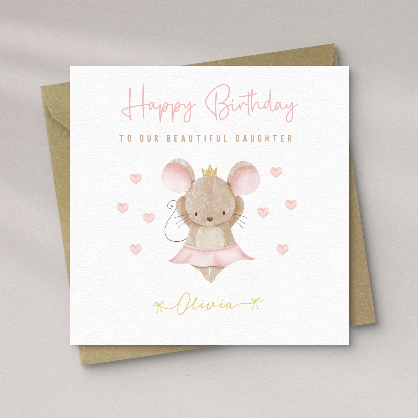 Ballerina Mouse Birthday Card