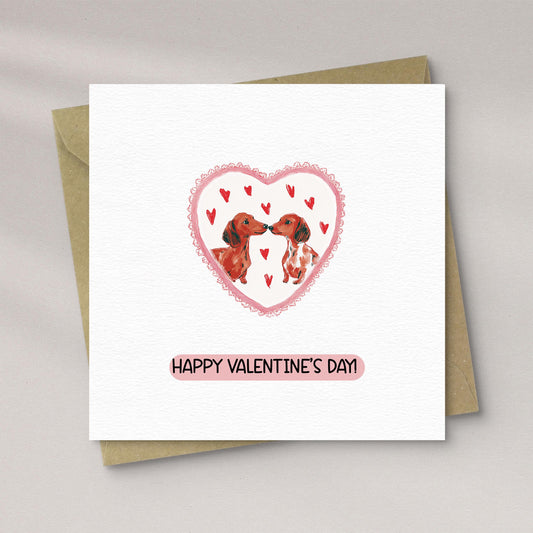 Dachshund Valentine Card