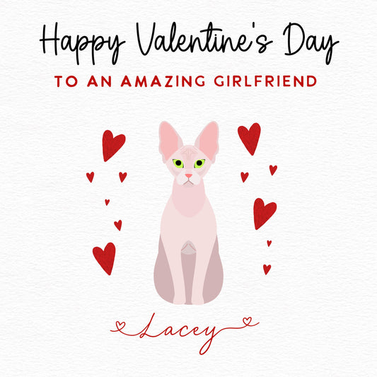 Personalised Sphinx Cat Valentine’s Day Card