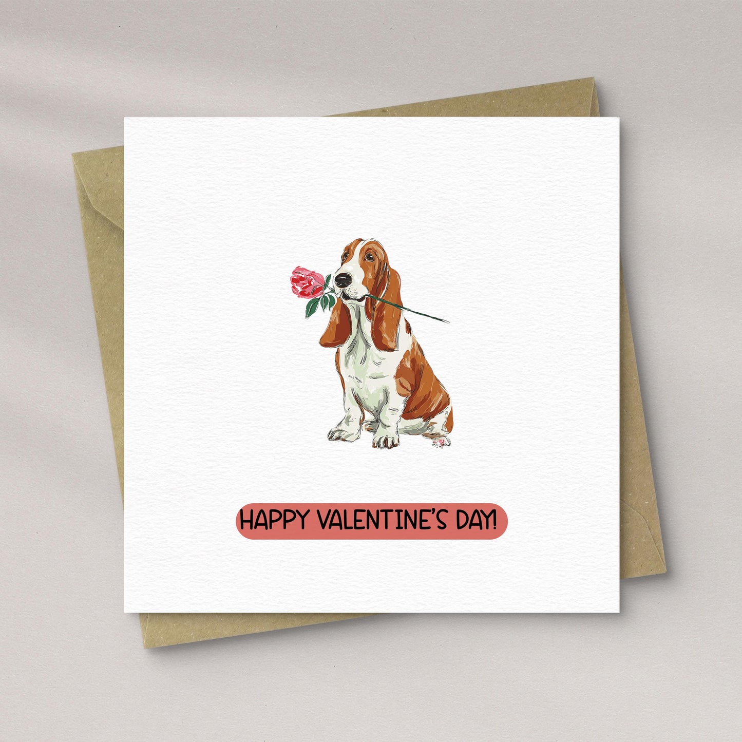 Basset Hound with Rose