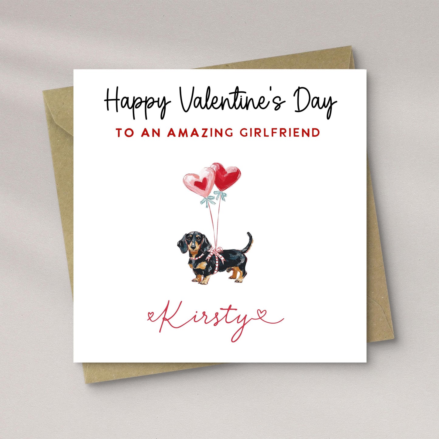 Dachshund Valentine Card