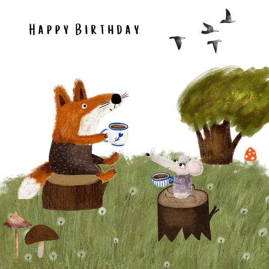 Woodland Fox & Mouse Birthday Card