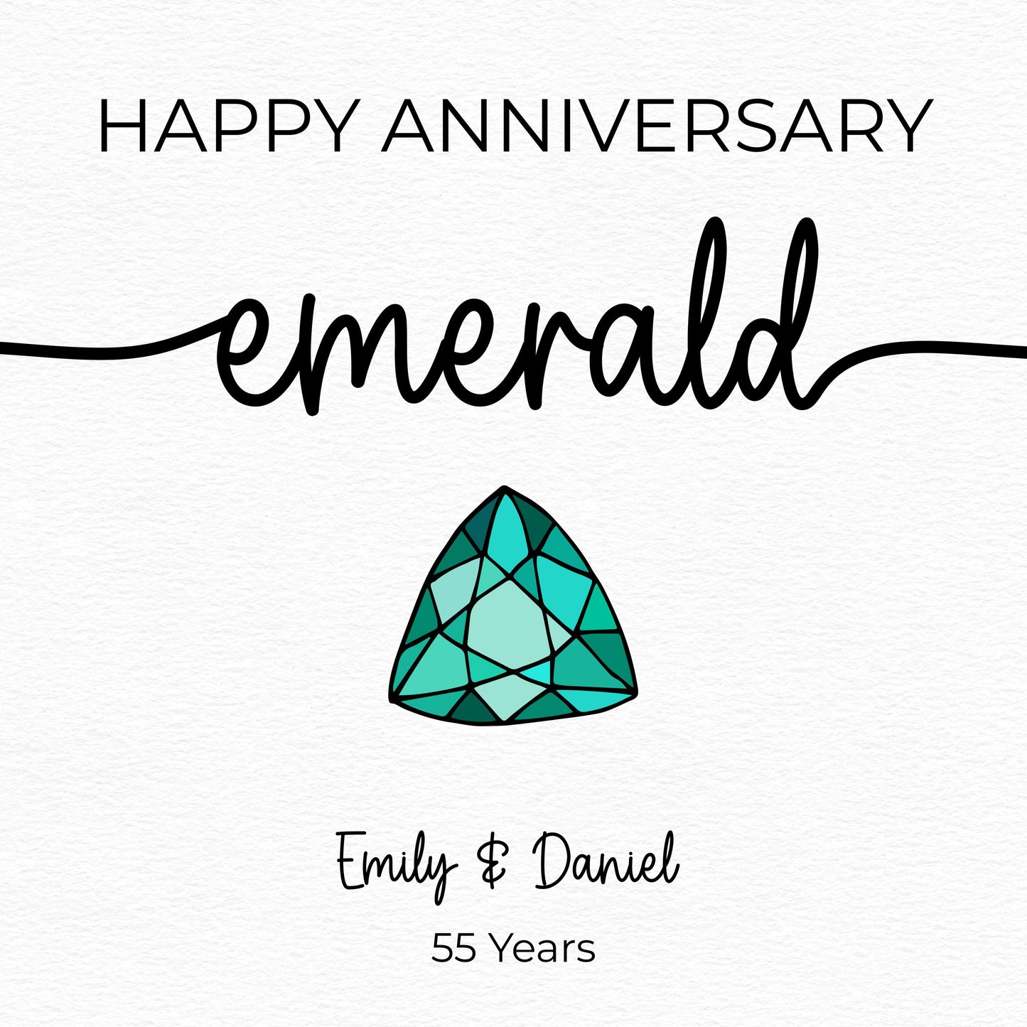 Emerald Wedding Anniversary Card