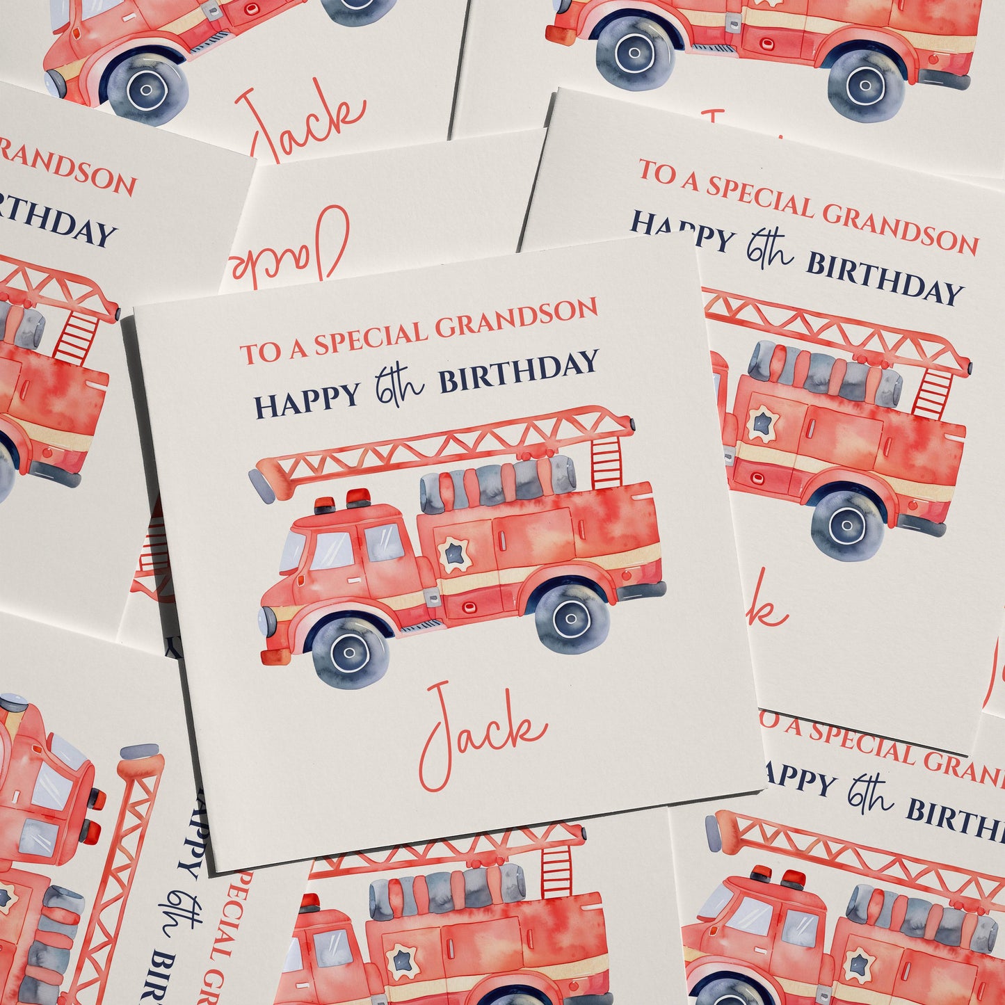 Fire Engine Birthday Card