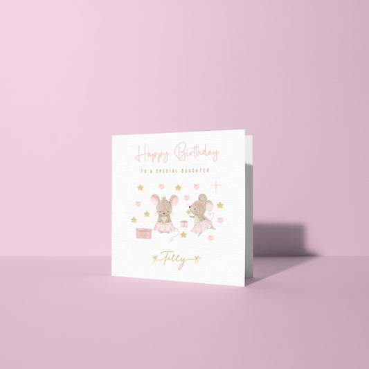 Personalised Fairy Ballerina Mouse Birthday Card
