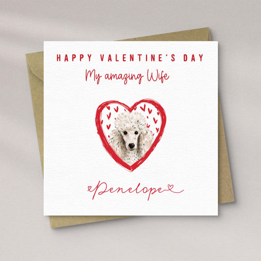 Personalised Poodle Valentine Card