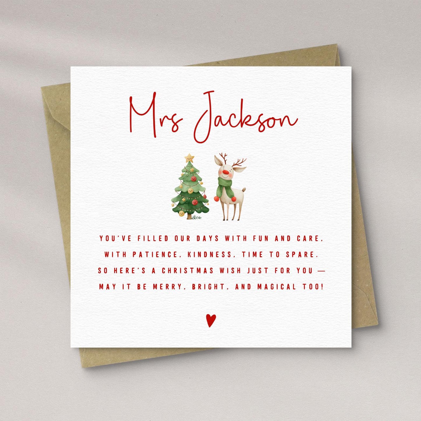Christmas Card For Teacher