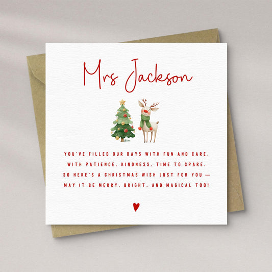 Christmas Card For Teacher