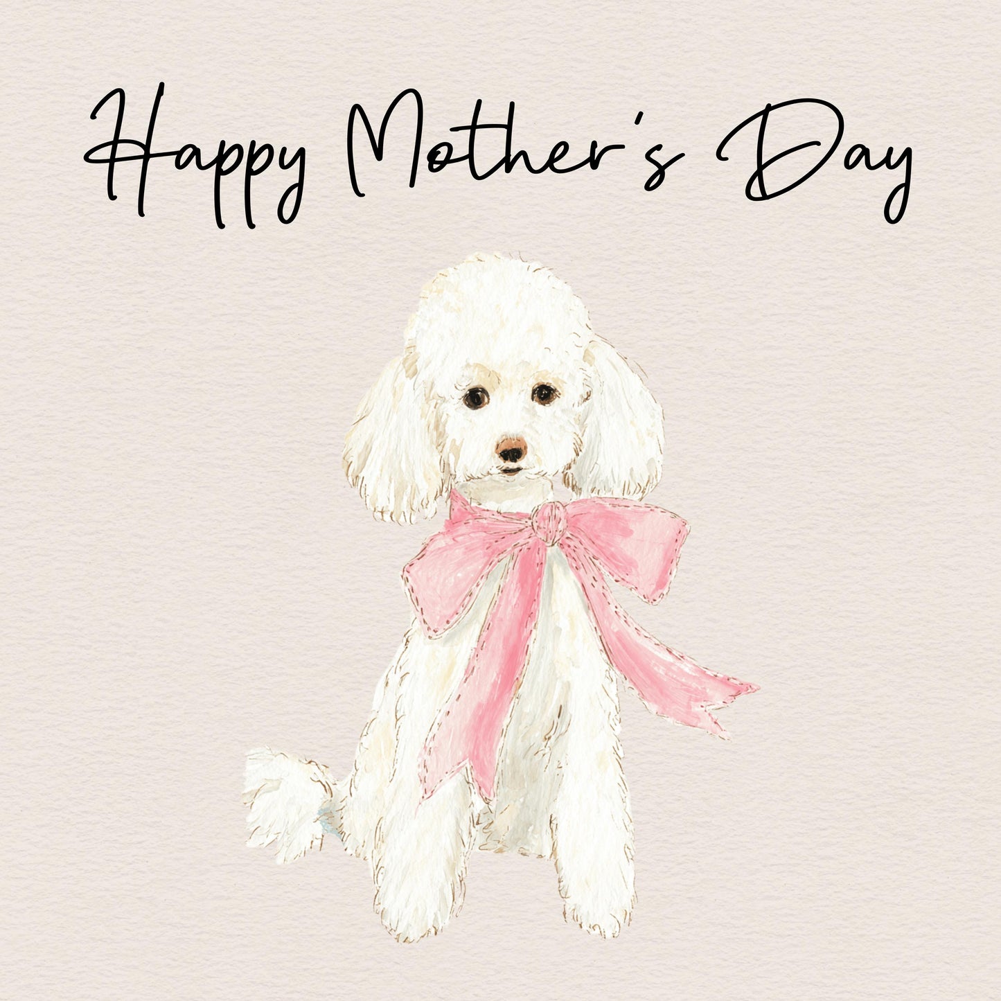 Mothers Day Poodle Dog Greeting Card