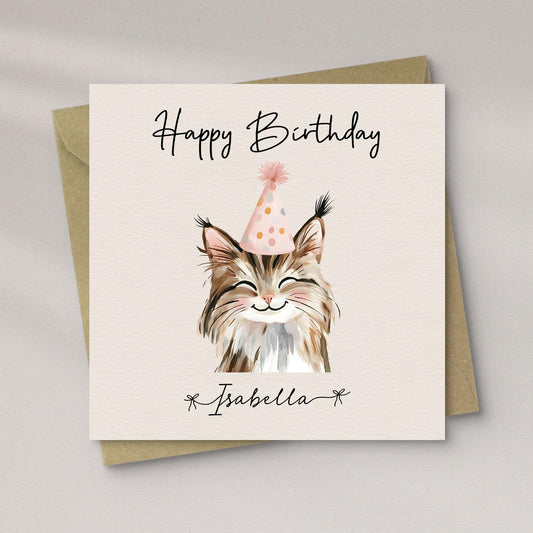 Personalised Cat Birthday Card