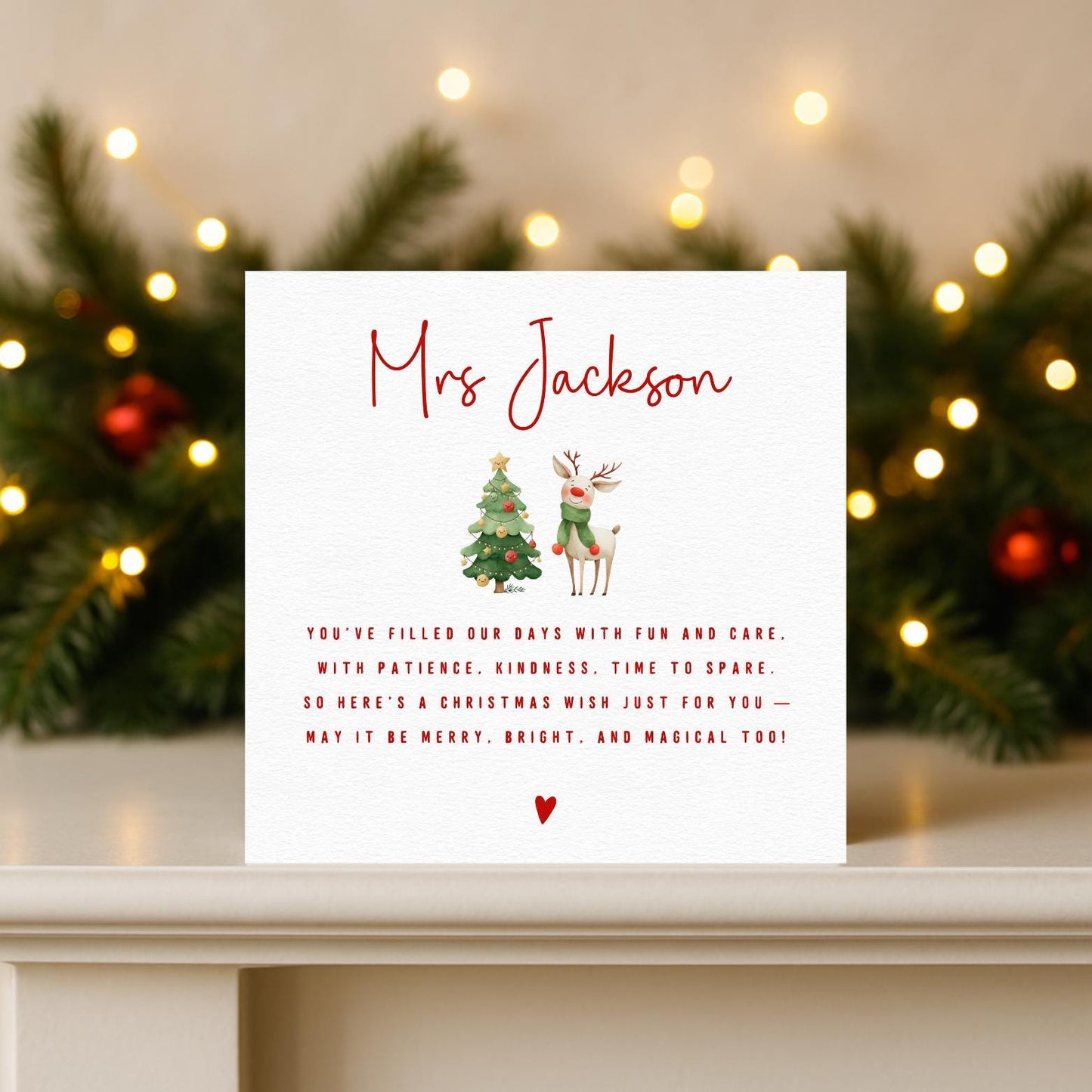 Christmas Card For Teacher