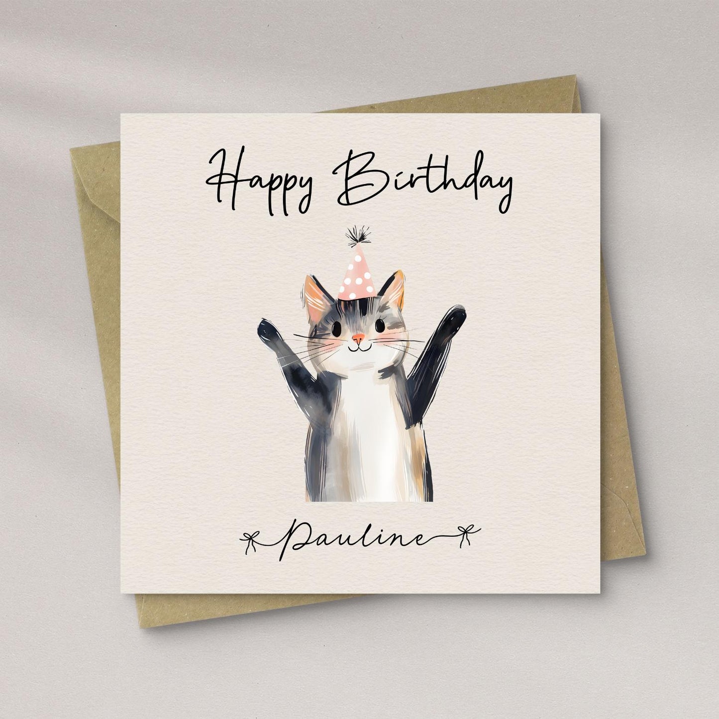 Personalised Cat Birthday Card