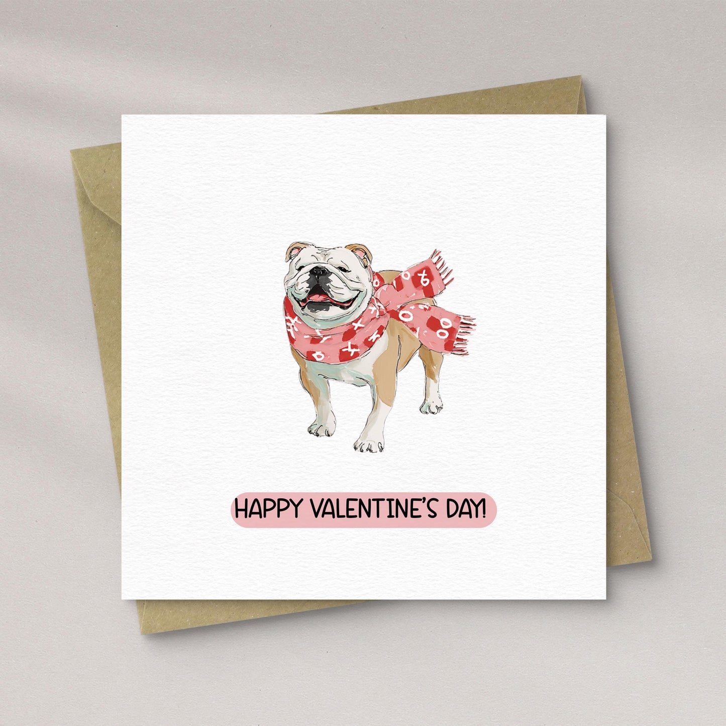 English Bulldog Valentine's Card