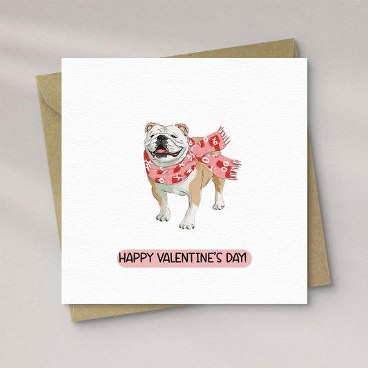 English Bulldog Valentine's Card