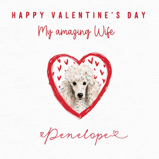 Personalised Poodle Valentine Card