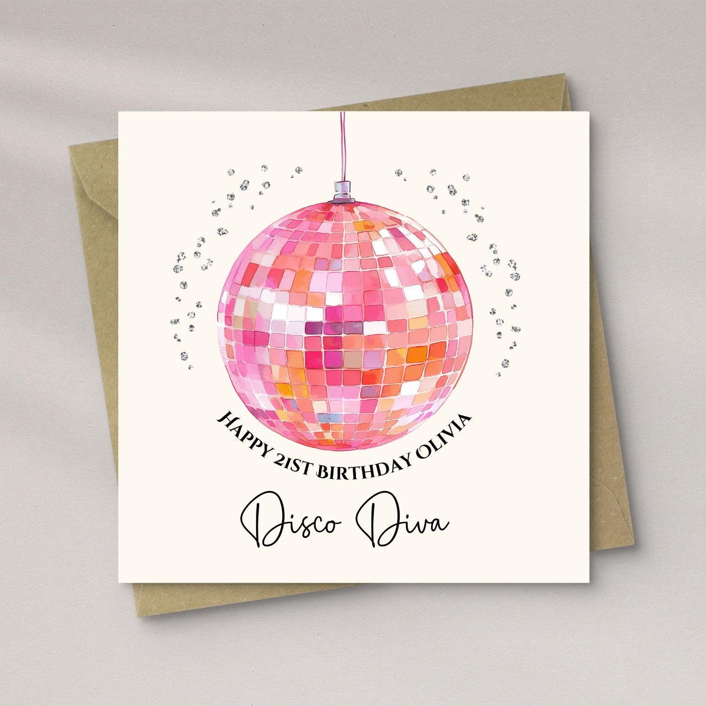 Personalised Disco Ball Birthday Card