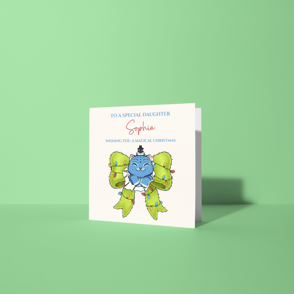 Personalised Custom Name Derpy Inspired Christmas Greetings Card K-Pop Demon Hunters Xmas Card: Free Mystery Sticker