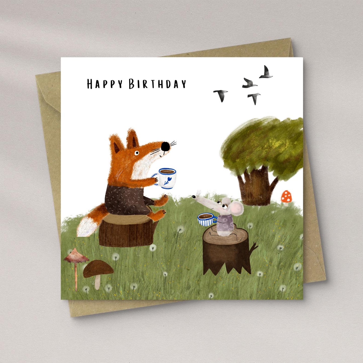 Woodland Fox & Mouse Birthday Card