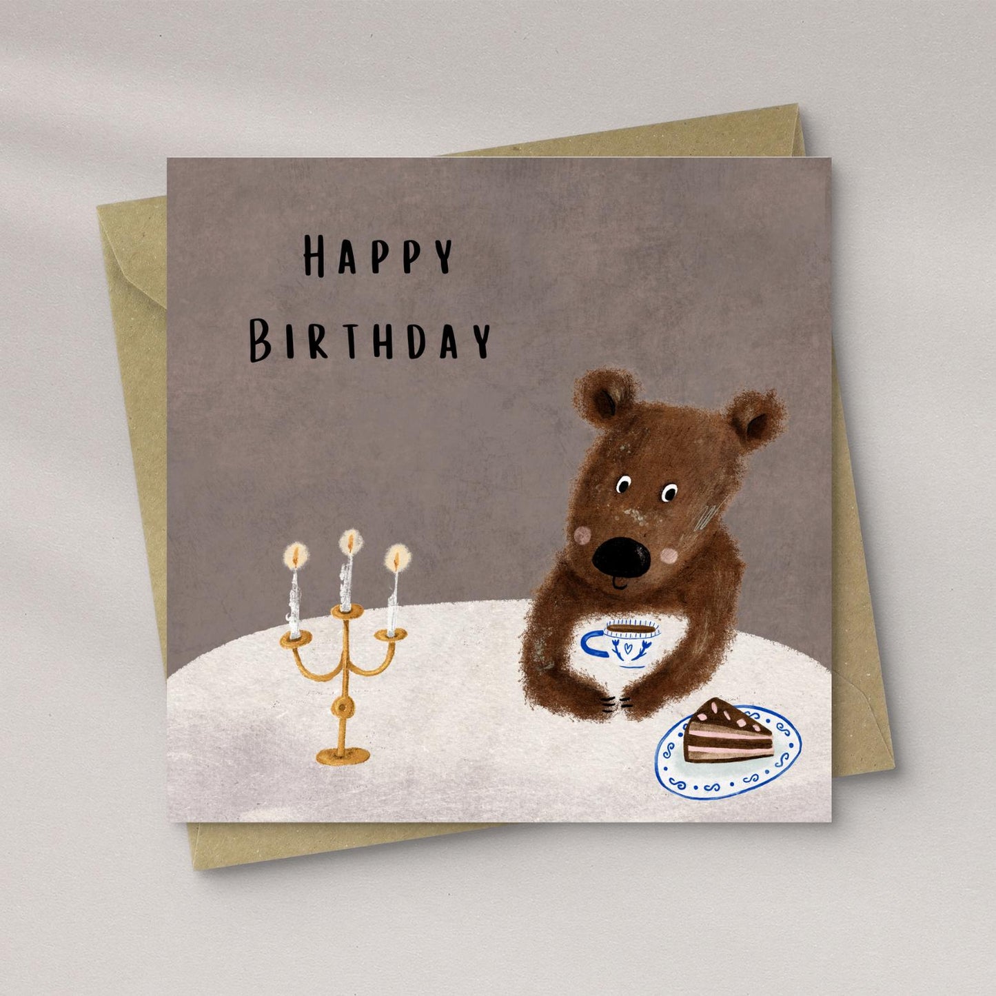 Bear and Cake Birthday Card