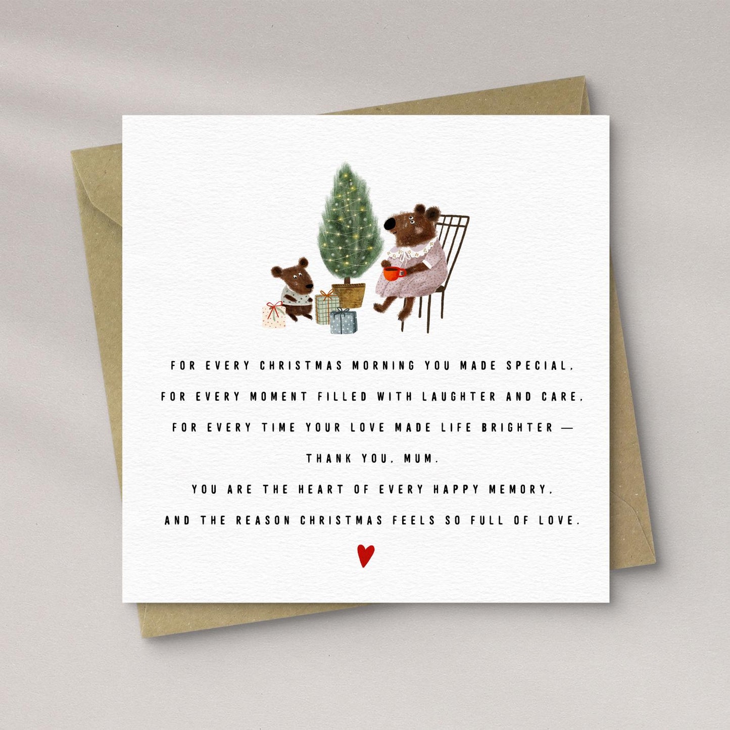 Christmas Card For Mum With Thoughtful Verse