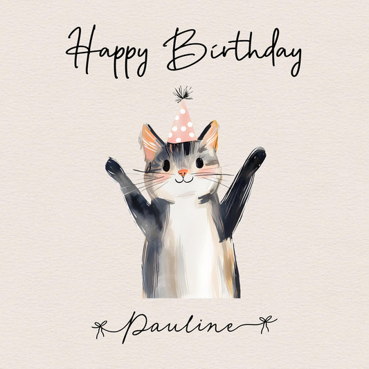 Personalised Cat Birthday Card