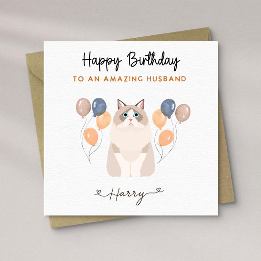 Ragdoll Cat Birthday Card