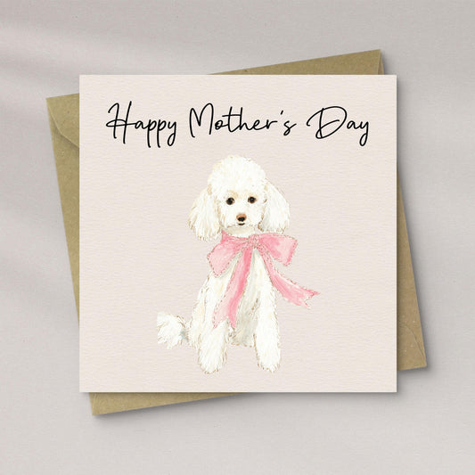 Mothers Day Poodle Dog Greeting Card