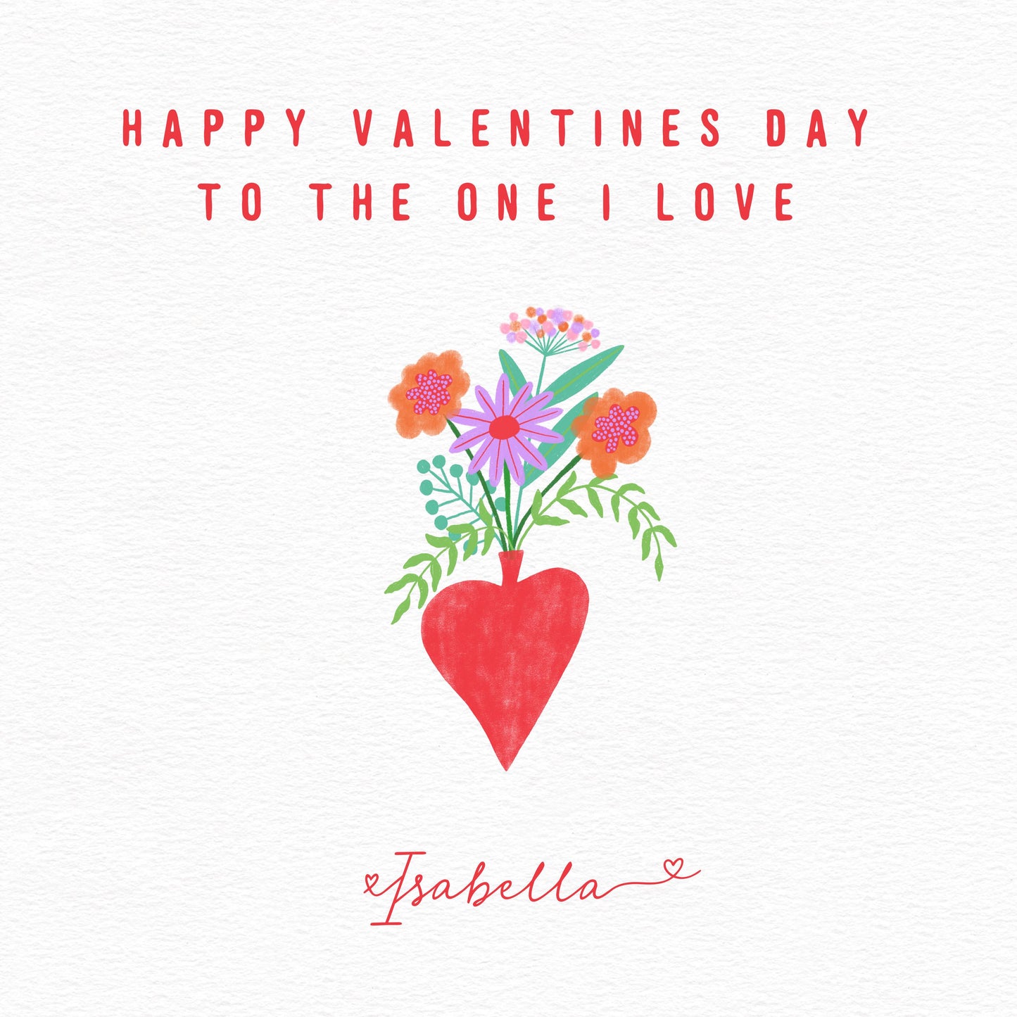 Valentine’s Day Card – Hand-Drawn Floral Heart
