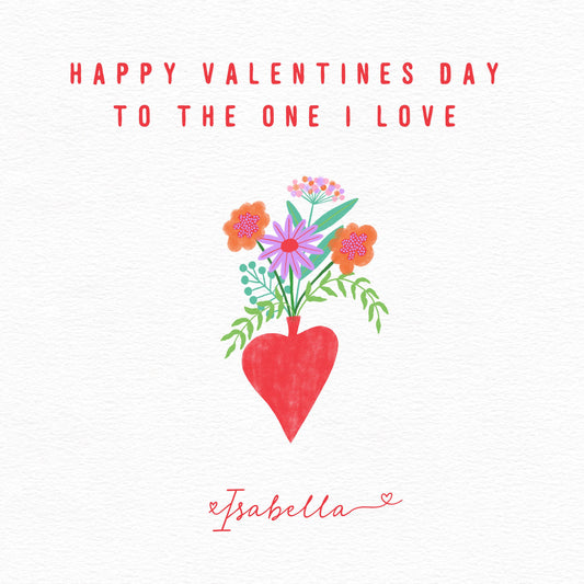 Valentine’s Day Card – Hand-Drawn Floral Heart